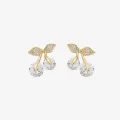 Trendy Cute Crystal Cherry Rhinestone New Stud Earrings for Women - Earrings for Girls Simple Top Fashion Jewelry Gift for Wedding Engagement Party.