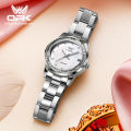 OPK Watch for women  stainless steel strap waterproof trendy fashion diamond embellished luminous Korean trendy style 6013. 