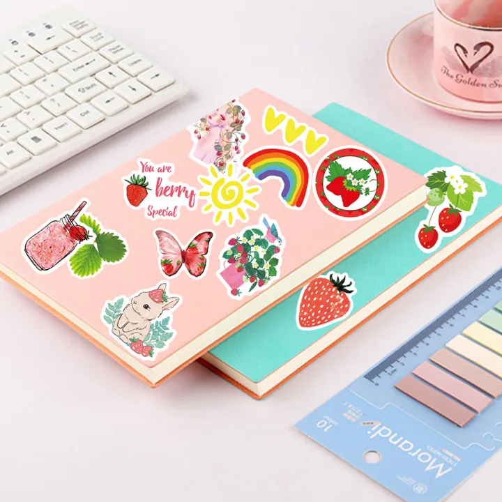 50pcs%20Cute%20Sweet%20Strawberry%20Stickers%20Notebook%20Scrapbooking%20Aesthetic%20Cartoon%20Sticker%20Ins%20Style%20Candy%20Vinyl%20Decals%20for%20Kids%20Girl%20-%20Image%206