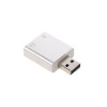 Aluminum alloy USB External Stereo Sound Adapter USB Audio Sound Card Virtual 7.1 Microphone Converter with 3.5mm Jack Replacement for Mac OSX Win 7/8 Android(Silver). 