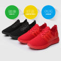 【Lovers Shoes Red Shoes】Sports Shoes Women's All-Match Casual Shoes Platform Student Shoes Jogging Shoes Breathable Mesh Shoes. 