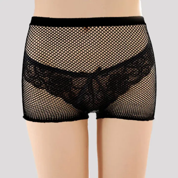 Sexy%20Women's%20Fishnet%20Socks%20Rhinestone%20Black%20Cycle%20Sports%20White%20Biker%20Shorts%20Pantyhose%20Mesh%20Sparkle%20Stockings%20Lingerie%20Half%20Short%20-%20Image%204