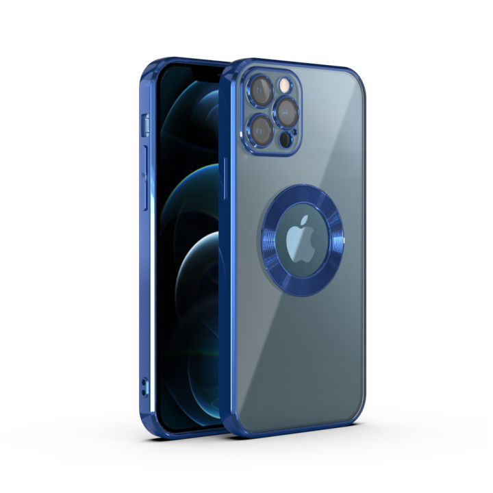 Apple%20iPhone%2012%20Pro%20Electroplating%20Clear%20Transparent%20Soft%20TPU%20Phone%20Case%20Logo%20Showing%20Back%20Cover%20-%20Image%203