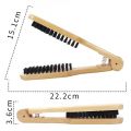 Pro Hairdressing Straightener Hairbrush Nylon Hair Straightening Double Brushes V Shape Comb Clamp Styling Tools DIY. 