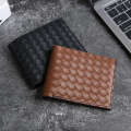 Woven Wallet Casual Premium Folding Thin Card Bag Money One Piece Men's Leather Clip. 