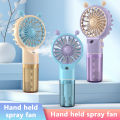 2 IN 1 Mini Strong Wind Spray Atomizing Humidification Air Cooler Handheld Fans brave. 