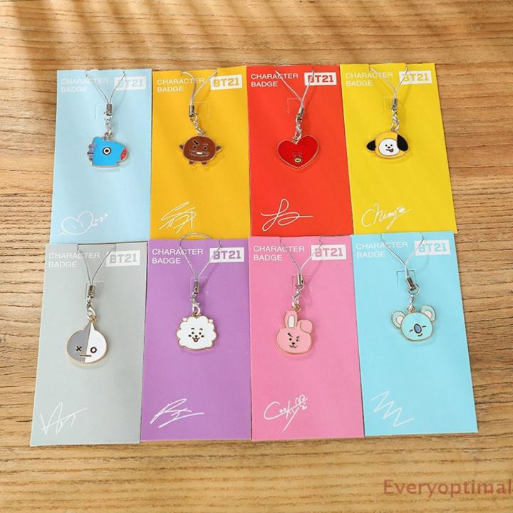 BTS Cellphone Holder Keyring Keychain BT21 Strap for Mobile Phone Charm