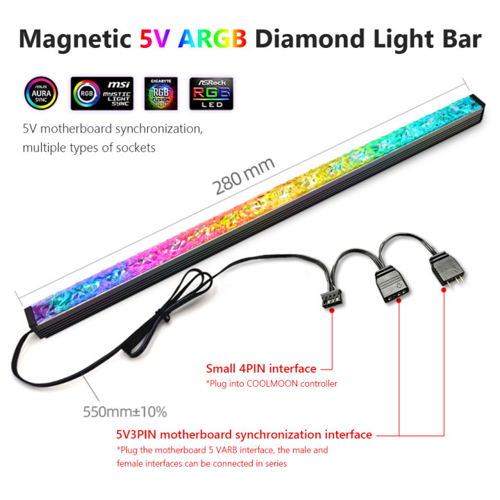 COOLMOON%20ARGB%20LED%20Strip%20Light%20With%205V%203Pin%20Small%204Pin%20Header%20Changing%20Light%20Speed%20DIY%20Lamp%20Bar%20Light%20Strip%20For%20PC%20Computer%20Case%20Chassis%20-%20Image%208