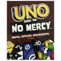 Mattel Games UNO Show ‘em No Mercy Card Game in Storage & Travel Tin for Kids, Adults & Family Night with Extra Cards, Special Rules & Tougher Penalties.