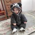 Baby Winter Fleece Jumpsuit With Hood Girls Boys Snowsuits Warm Rompers Outfits-Long- 26. 