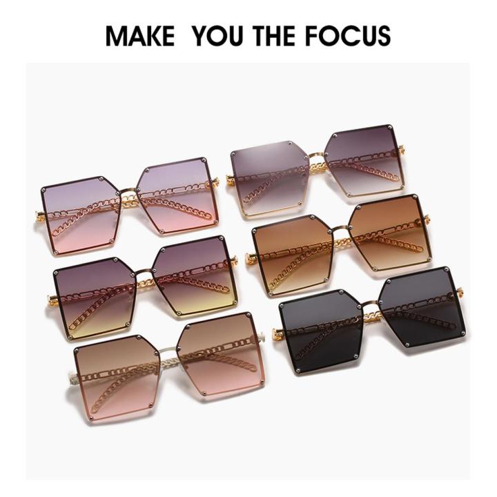 Women's Oversized Irregular Square Sunglasses Fashion Trend Casual Elegant Frame Female