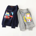 Children's sweatshirt 2021 new boys' digging truck printed sweatshirt baby pullover sports top tide one piece dropshipping.