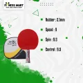 Double Fish Table Tennis Bat -5D-C-Red - Fitness Mart.