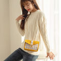 ZIME Spring and summer Korean version of the printed checkered color lock chain small square bag shoulder diagonal bag. 