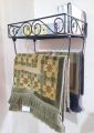 "Black Iron Wall-Mounted Quran and Prayer Mat Holder – Durable Square Rack, 15x10x3.5 Inch – Easy Installation, Modern Style". 