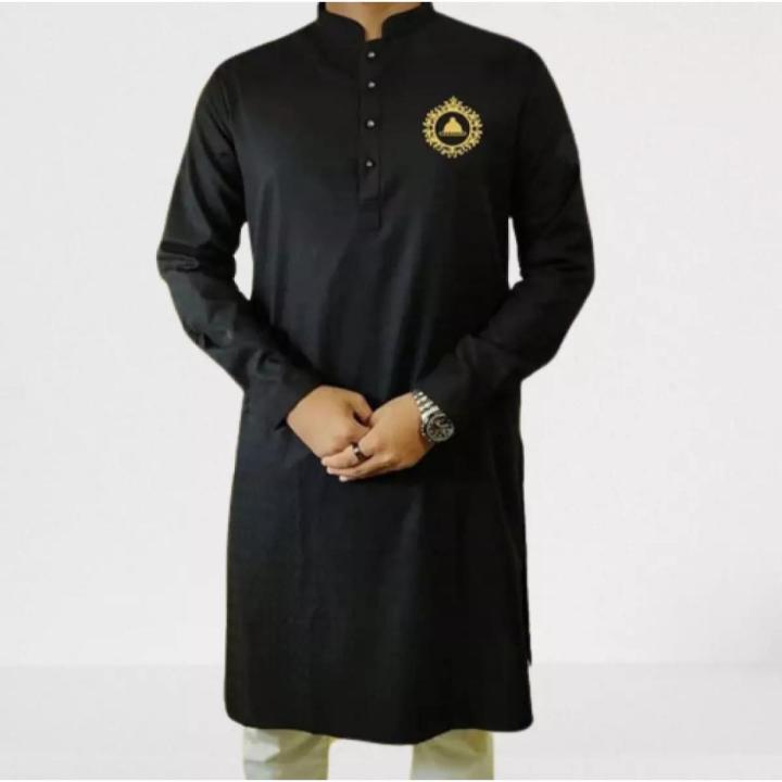 New Traditional Cotton Black Design Panjabi For Men - Panjabi - Panjabi For Men - Panjabi - Panjabi