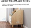 Simple Bedside Table, Modern Side Table Nightstand with Solid Wood Legs, Bedside Cabinet Mini Locker Storage Stand Cabinet Rack with Drawer and Open Storage Shelf, for Bedroom Living Room-24/18. 
