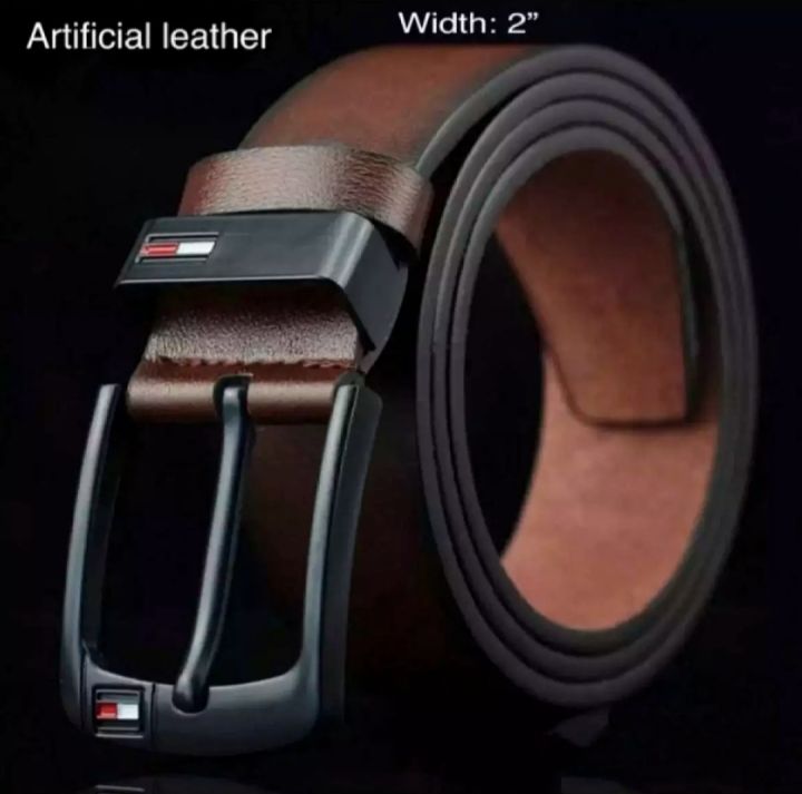 Artificial Leather Belt for Men - Chocolate - Belt For Men