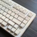 Semi-transparent marble 140-key SA keyboard keycaps, custom keycaps, simple, white keycaps, mechanical keyboard accessories. 