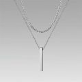 Men 3D Vertical Necklace Geometry Stainless Steel Cuban Necklace Temperament Cool Vertical Pendant Necklace.