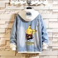 Denim Jacket Mens Hooded Slim Fit Casual Streetwear Jean Jackets Long Sleeve Trendy Outerwear Autumn Winter Jacket Coat for Men.