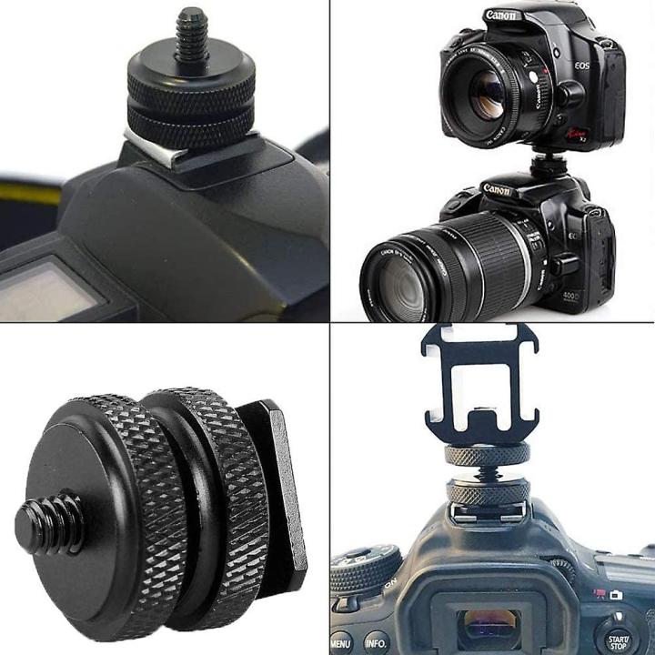 1/4"-20%20Camera%20Hot%20Shoe%20Mount,%201%20Pack%20Flash%20Cold%20Shoe%20Mount%20Tripod%20Screw%20Adapter%20for%20DSLR%20Rig%20Black%20-%20Image%208