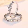 Crystal Couple Heart Ring For Lovers Men Women - Ring For Girls.