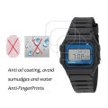 3Pcs HD Nano Anti-shock Film For Casio F-105W A168/F105W A-168W Screen Protector Anti-Scratch PET Film Easy To Install Not Glass. 