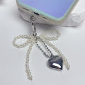 【NEW】 Delicate Beaded Key Chain Handmade Shaped Keyring Heart Keychain Ornament Pearl Decoration For Bags And Phones Huiye. 