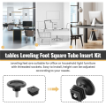 10 Sets 45mm Base Dia Adjustable Leveling Foot 25mmx25mm Square Tube Insert Kit. 