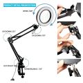 10X Magnifying Glass with Light and Clamp 3 Color Modes 10 Brightness Adjustable Magnifying Desk Lamp for Crafts Reading. 