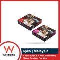 Tiger Condom Mix - 1 Pack Rose & 1 Pack Strawberry Flavor Condom For Men - 3x2=6pcs. 