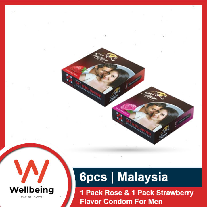Tiger%20Condom%20Mix%20-%201%20Pack%20Rose%20&%201%20Pack%20Strawberry%20Flavor%20Condom%20For%20Men%20-%203x2=6pcs%20-%20Image%202