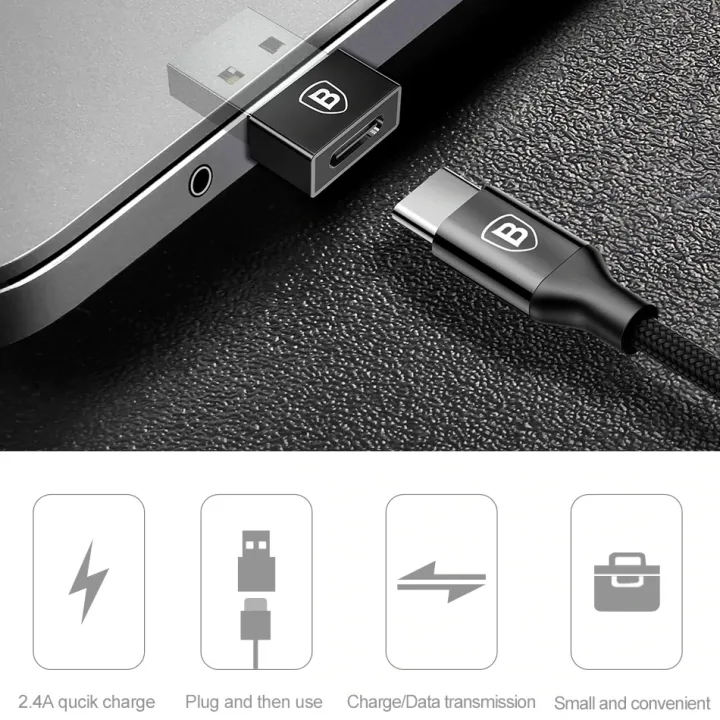 Baseus USB Male to Type C Female Cable OTG Adapter Converter Notebook ...