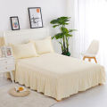Yfashion Princess Style Pleated Cotton Bedspread ple Solid Color Soft hicken Bedding Sheet Dimensions:200*220+40cm. 