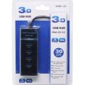 4 Port USB HUB SuperSpeed 3.0 Portable Mini-HubUSB Hub Black 1.2 M. 
