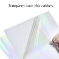 20 Sheets Holographic Sticker Paper Transparent Laser Self Adhesive Glossy Sticker Paper for Inkjet Printer. 