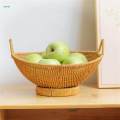 Open Storage Basket DIY Hand Woven Hamper Box for Countertop Desktop Picnic.