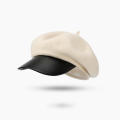 Wool Beret Artist Hat Retro Hat Japanese Hat Small Octagonal Hat. 