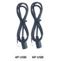 2pcst 4Pin+6Pin Connector USB cable for Car Radio Stereo 1M USB Cable USB Adapter.