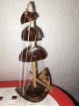 Handcrafted Coconut Shell made three Sailing Boat Showpiece beautiful looking. 