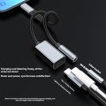 3in1 USB C to 3.5mm/Type-C/IOS Aux Audio Adapter Gray.