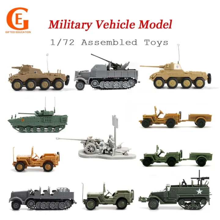 1/72%204D%20Assembled%20Military%20Model%20Armed%20Tank%20Armored%20Vehicle%20Willis%20Jeep%20Cougar%20M3A1%20Simulation%20Toy%20Soldier%20Models%20-%20Image%203