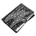 11Pcs A6 Budget Binder PVC 6 Ring Refillable Binder Cover with 9 Binder Pockets/1 Binder Card / 1 Label (Black Stars). 