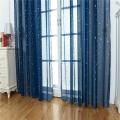 Star Print Tulle Curtains Window Drapes Sheer Purdah for Home Living Room.