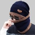 Winter Beanies balaclava Knit Neck Warmer Hats Men Women Beanies Fleece Wool Liner Thick Hat Scarf Sets. 