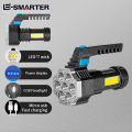 High Power LED Flashlights Camping Torch With 7 Lamp Beads And COB Side Light Rechargeable Outdoor Hiking Portable Hand Lantern. 