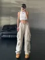 Vintage 90S Oversized Baggy Cargo Pants Women Fashion Low Waist Trousers Four Seasons Overalls Straight Jeans Women Fairycore. 