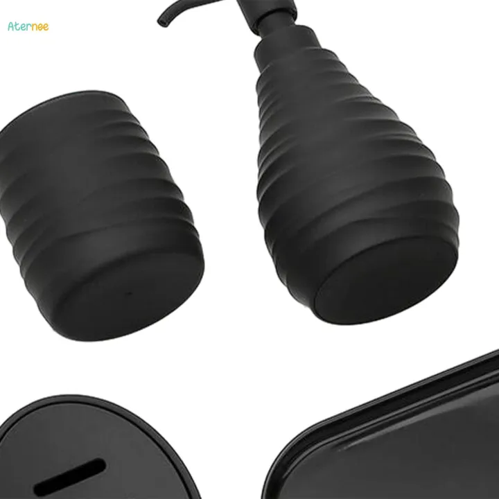 4Pcs%20Bathroom%20Accessories%20Set%20Include%20Lotion%20Dispenser,%20Soap%20Dish,%20Toothbrush%20Cup,%20Holder%20for%20Homes,%20Hotels%20Vanity%20Decor%20Stylish%20Design%20-%20Image%203