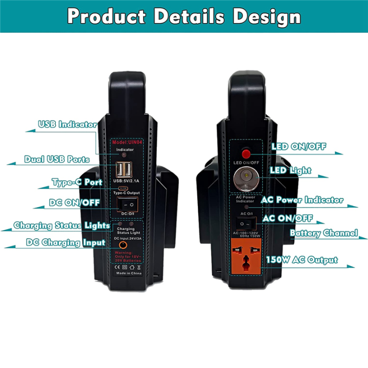 150W%20Portable%20Power%20Supply%20Inverter%20Part%20for%2018V%20Lithium%20Battery,%202-Channel%20Power%20Generator%20USB%20Power%20Station%20US%20Plug%20-%20Image%207